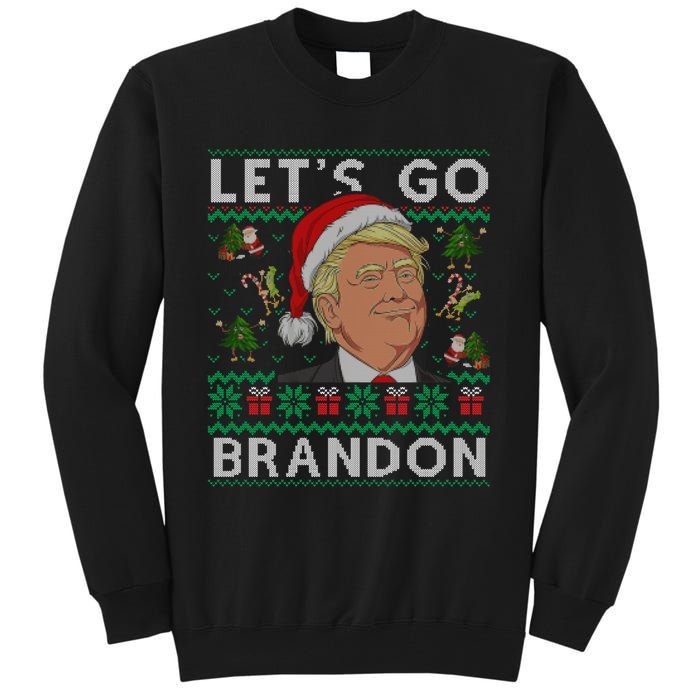 Funny Let's Go Brandon Trump Ugly Christmas Sweater Gifts Tall Sweatshirt