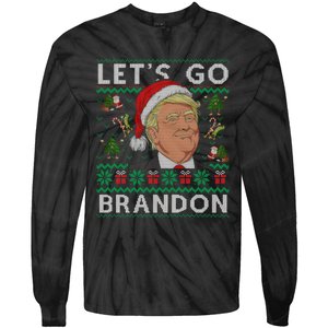 Funny Let's Go Brandon Trump Ugly Christmas Sweater Gifts Tie-Dye Long Sleeve Shirt