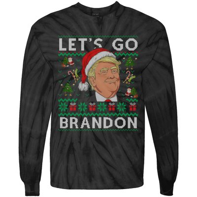 Funny Let's Go Brandon Trump Ugly Christmas Sweater Gifts Tie-Dye Long Sleeve Shirt