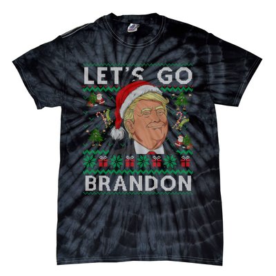 Funny Let's Go Brandon Trump Ugly Christmas Sweater Gifts Tie-Dye T-Shirt