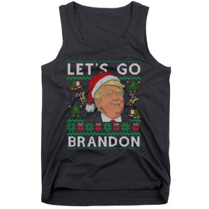 Funny Let's Go Brandon Trump Ugly Christmas Sweater Gifts Tank Top