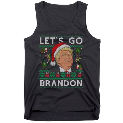 Funny Let's Go Brandon Trump Ugly Christmas Sweater Gifts Tank Top