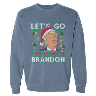 Funny Let's Go Brandon Trump Ugly Christmas Sweater Gifts Garment-Dyed Sweatshirt