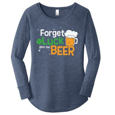 Forget Luck Give Me Beer St Patricks Day Women's Perfect Tri Tunic Long Sleeve Shirt