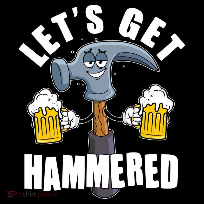 Funny Lets Get Hammered Drunk Hammer Beer Lover Flexfit Unipanel Trucker Cap