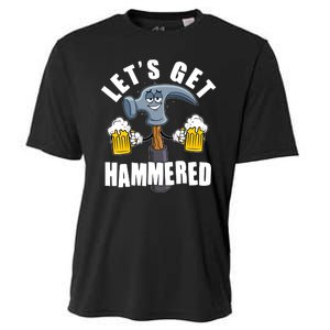 Funny Lets Get Hammered Drunk Hammer Beer Lover Cooling Performance Crew T-Shirt