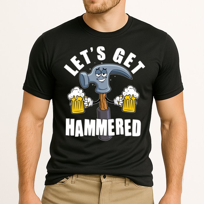 Funny Lets Get Hammered Drunk Hammer Beer Lover Cooling Performance Crew T-Shirt