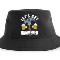 Funny Lets Get Hammered Drunk Hammer Beer Lover Sustainable Bucket Hat