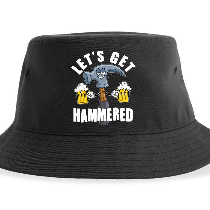 Funny Lets Get Hammered Drunk Hammer Beer Lover Sustainable Bucket Hat