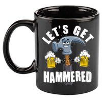Funny Lets Get Hammered Drunk Hammer Beer Lover 11oz C Handle Ceramic Mug