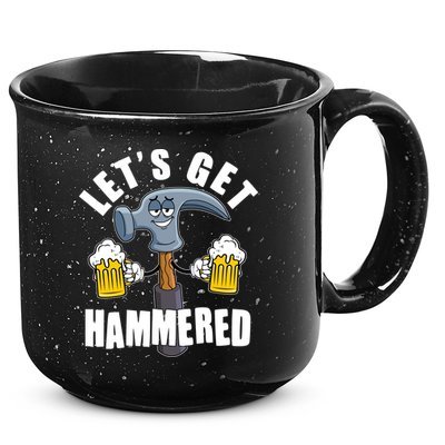 Funny Lets Get Hammered Drunk Hammer Beer Lover 15oz Campfire Ceramic Mug