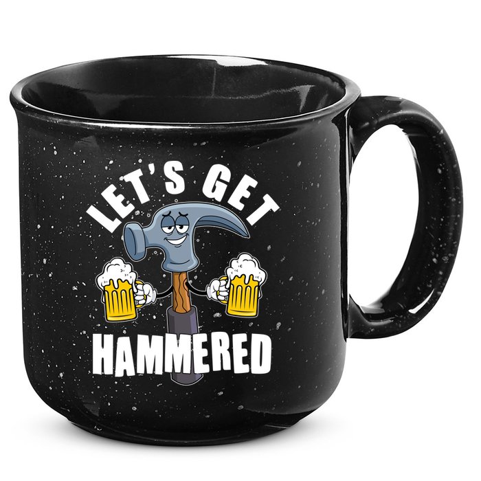 Funny Lets Get Hammered Drunk Hammer Beer Lover 15oz Campfire Ceramic Mug