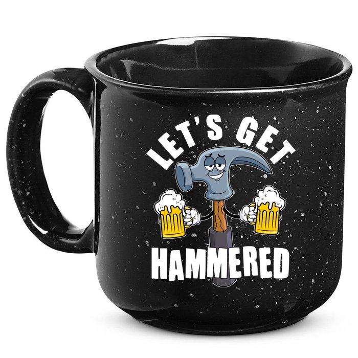 Funny Lets Get Hammered Drunk Hammer Beer Lover 15oz Campfire Ceramic Mug