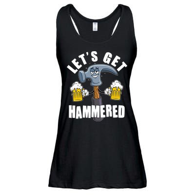 Funny Lets Get Hammered Drunk Hammer Beer Lover Ladies Essential Flowy Tank
