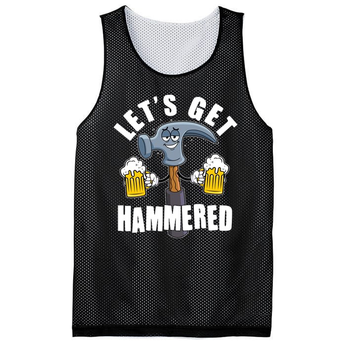 Funny Lets Get Hammered Drunk Hammer Beer Lover Mesh Reversible Basketball Jersey Tank