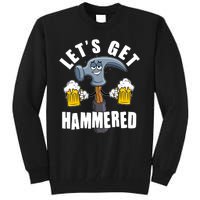 Funny Lets Get Hammered Drunk Hammer Beer Lover Tall Sweatshirt