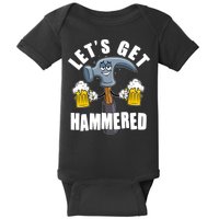 Funny Lets Get Hammered Drunk Hammer Beer Lover Baby Bodysuit