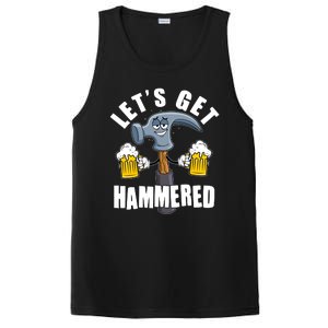 Funny Lets Get Hammered Drunk Hammer Beer Lover PosiCharge Competitor Tank