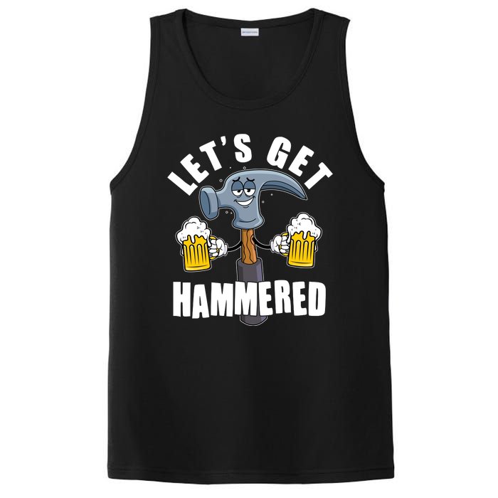 Funny Lets Get Hammered Drunk Hammer Beer Lover PosiCharge Competitor Tank