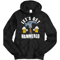 Funny Lets Get Hammered Drunk Hammer Beer Lover Tie Dye Hoodie