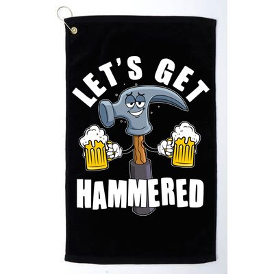 Funny Lets Get Hammered Drunk Hammer Beer Lover Golf Towel