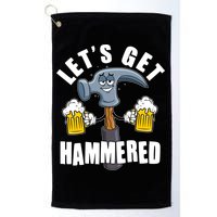 Funny Lets Get Hammered Drunk Hammer Beer Lover Golf Towel