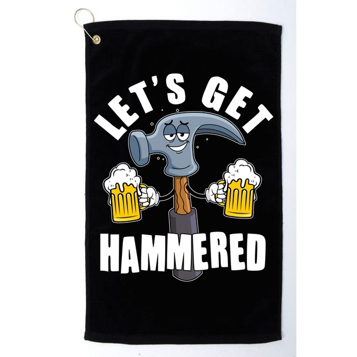 Funny Lets Get Hammered Drunk Hammer Beer Lover Golf Towel