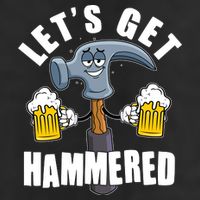 Funny Lets Get Hammered Drunk Hammer Beer Lover Golf Towel