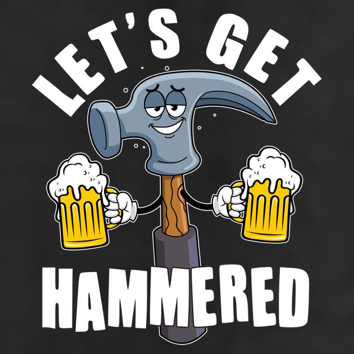 Funny Lets Get Hammered Drunk Hammer Beer Lover Golf Towel