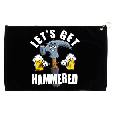 Funny Lets Get Hammered Drunk Hammer Beer Lover Grommeted Golf Towel