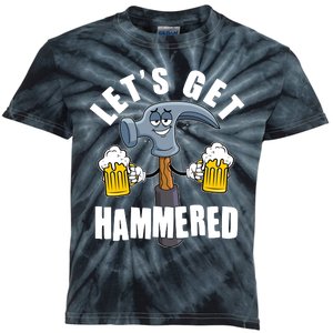 Funny Lets Get Hammered Drunk Hammer Beer Lover Kids Tie-Dye T-Shirt