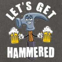Funny Lets Get Hammered Drunk Hammer Beer Lover Cotton Canvas Backpack