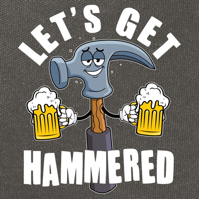 Funny Lets Get Hammered Drunk Hammer Beer Lover Cotton Canvas Backpack