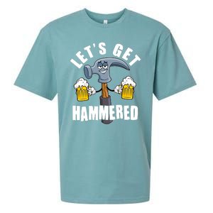 Funny Lets Get Hammered Drunk Hammer Beer Lover Sueded Cloud Jersey T-Shirt