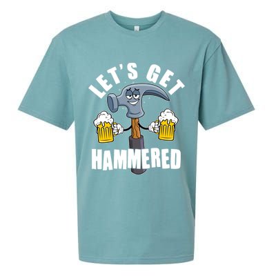 Funny Lets Get Hammered Drunk Hammer Beer Lover Sueded Cloud Jersey T-Shirt