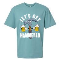 Funny Lets Get Hammered Drunk Hammer Beer Lover Sueded Cloud Jersey T-Shirt