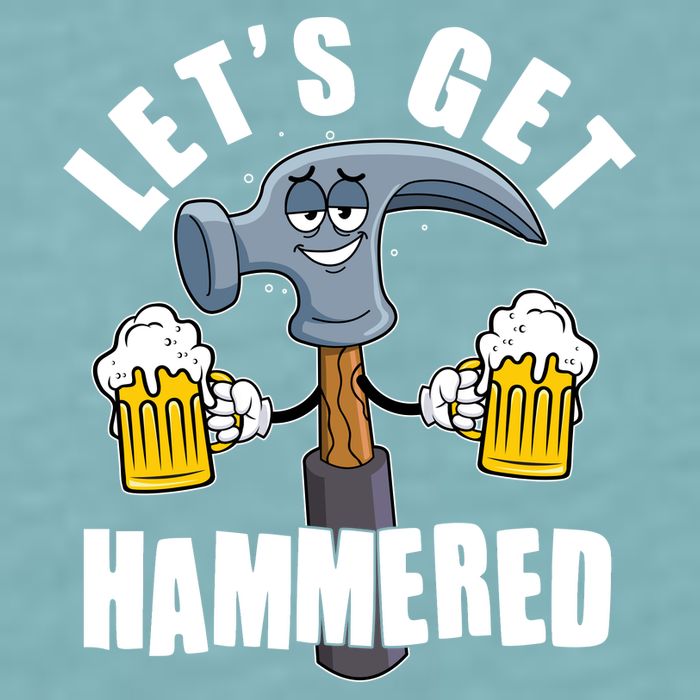 Funny Lets Get Hammered Drunk Hammer Beer Lover Sueded Cloud Jersey T-Shirt