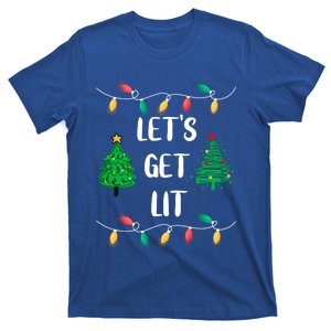 Funny LetS Get Lit Christmas Lights Gift Xmas Holidays Funny Gift T-Shirt