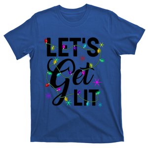 Funny LetS Get Lit Christmas Lights Funny Gift Xmas Holiday Funny Gift T-Shirt