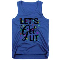 Funny LetS Get Lit Christmas Lights Funny Gift Xmas Holiday Funny Gift Tank Top