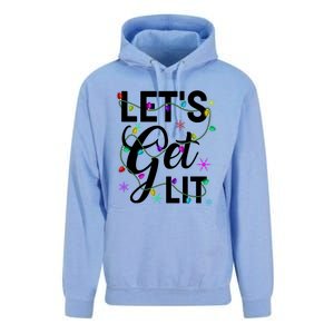 Funny LetS Get Lit Christmas Lights Funny Gift Xmas Holiday Funny Gift Unisex Surf Hoodie