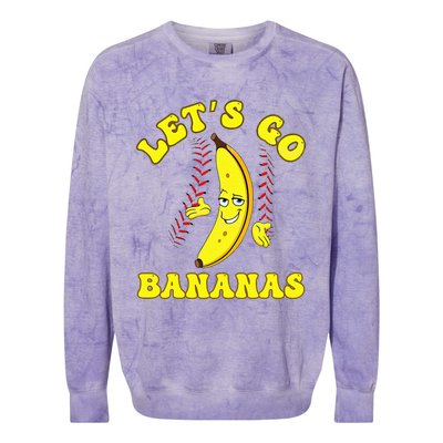 Funny LetS Go Bananas Cute Banana Colorblast Crewneck Sweatshirt