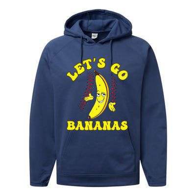 Funny LetS Go Bananas Cute Banana Performance Fleece Hoodie