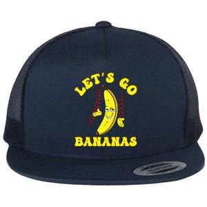 Funny LetS Go Bananas Cute Banana Flat Bill Trucker Hat