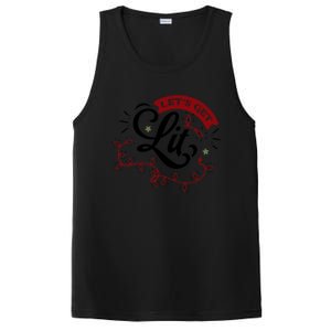 Funny LetS Get Lit Christmas Lights Xmas Holiday Cool Gift PosiCharge Competitor Tank