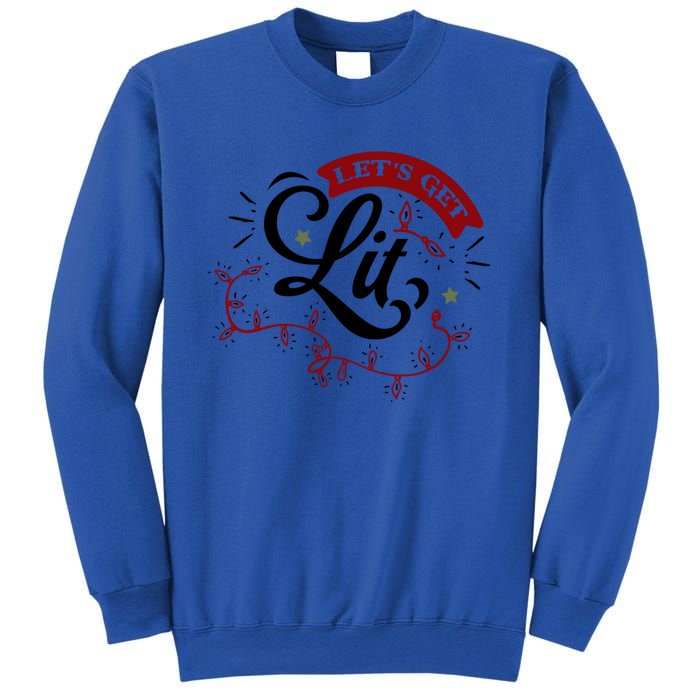 Funny LetS Get Lit Christmas Lights Xmas Holiday Cool Gift Sweatshirt