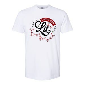 Funny LetS Get Lit Christmas Lights Xmas Holiday Cool Gift Softstyle CVC T-Shirt