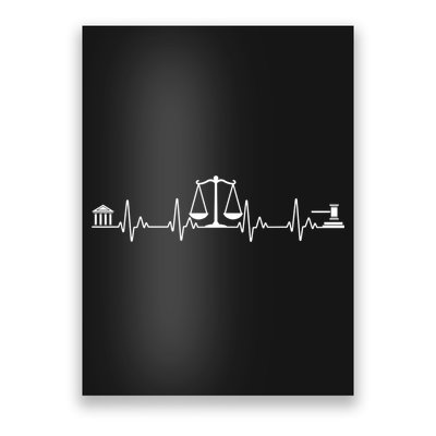 Funny Lawyer Gift Law School Attorney Men Women Heartbeat Poster