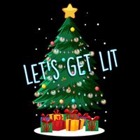 Funny LetS Get Lit Christmas Tree Xmas Lights Gift 7-Panel Snapback Hat