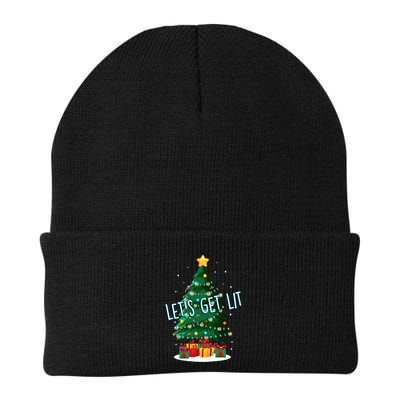 Funny LetS Get Lit Christmas Tree Xmas Lights Gift Beanie